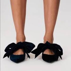 Tory Burch Clara Flat Velvet bow pointy toe flat
